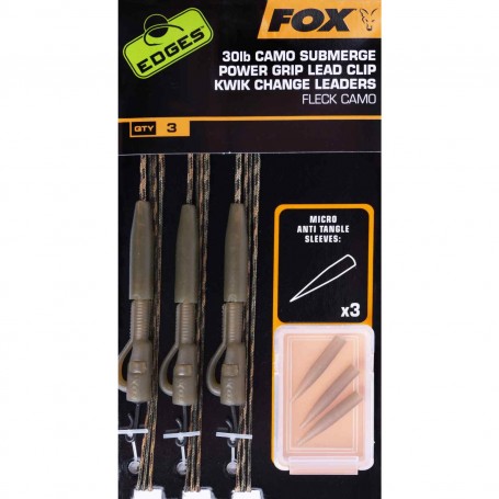 FOX SISTEM (camo submerge power grip lead clip kwik change leaders)
